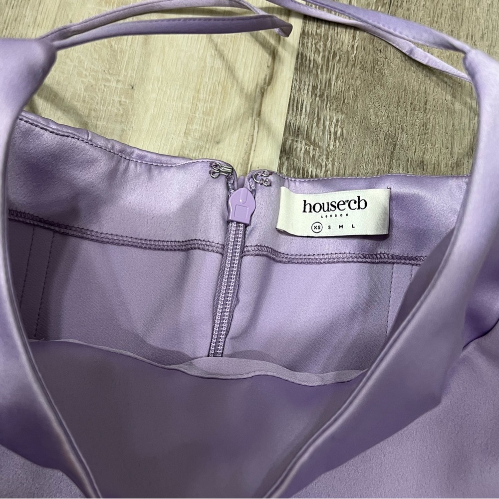 House of CB Lilac Feather-Trim Midi Dress - Picture 11 of 14